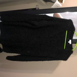 Fuzzy black tunic sweater